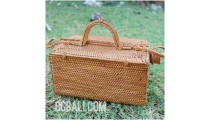 cosmetic handbag full handmade woven ata grass ethnic style